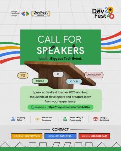 CALL FOR SPEAKERS: Google DevFest Ibadan 2026 