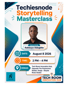 Meet Adebayo Adegbite, Facilitator, Techies Node Storytelling Masterclass