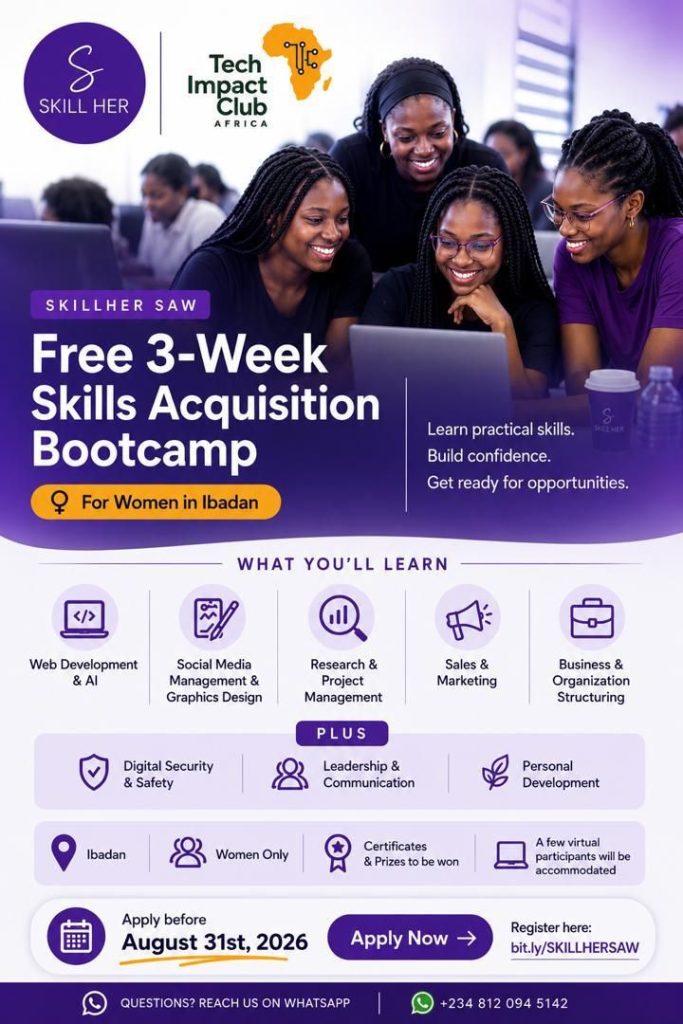 SkillHer SAW Bootcamp Kicks Off in Ibadan