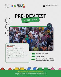 Be Part of the GDG Ibadan PRE-DEVFEST Training